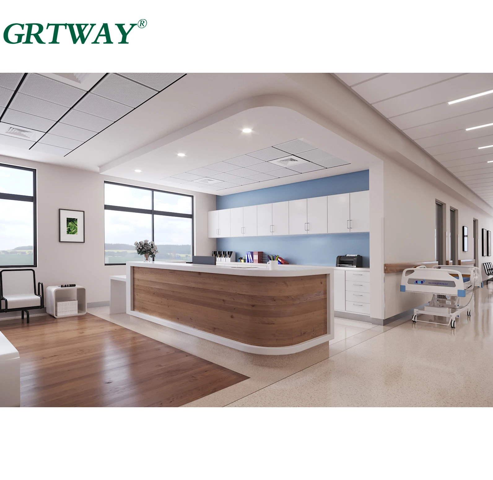 YL002 Modern Style Healthcare Furniture Casework Nurse Station Hospital Reception Desk for Hospital Medical Furniture