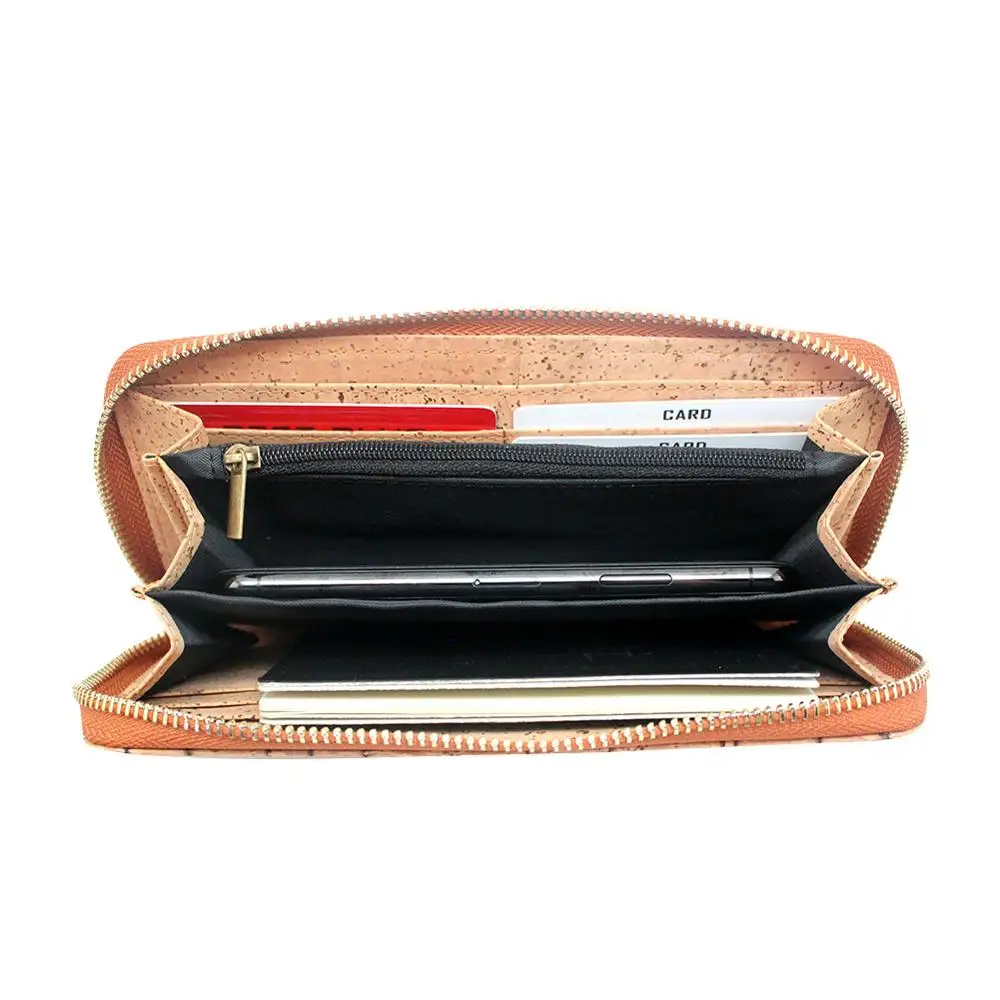 BoshihoAliexpress Eco Friendly Cork Vegan vertical grain Purse Handbags Women Cell Phone ladies Clutch Bags wallet