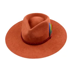 LiHua Hot Selling Luxury OEM Wide Brim Fedora Hats Men 100% Australian Wool Handmade Customized Wool Felt Unisex Fedora Hats