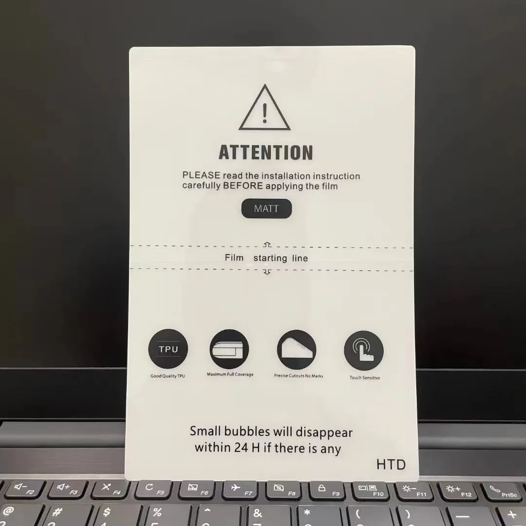 3d Soft Silicone Hydrogel Frosted Screen Protector Tpu Clear Hydrogel Film For Mobile Phone Any Size