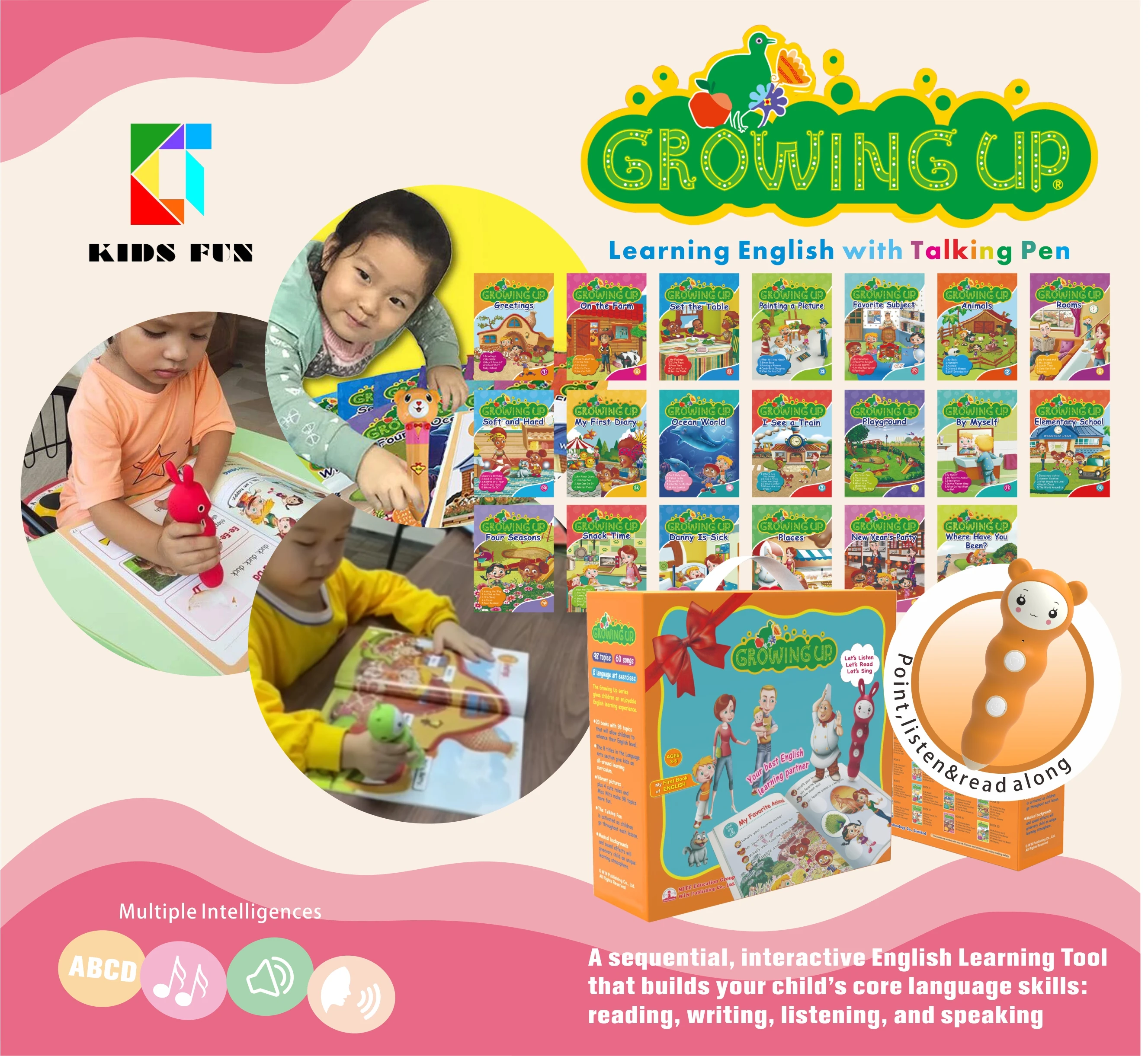 Customized Audio Books Talking Pen Child Cartoon Books Kids Learning English Growing Up Reading Pen Speaking Pen Books