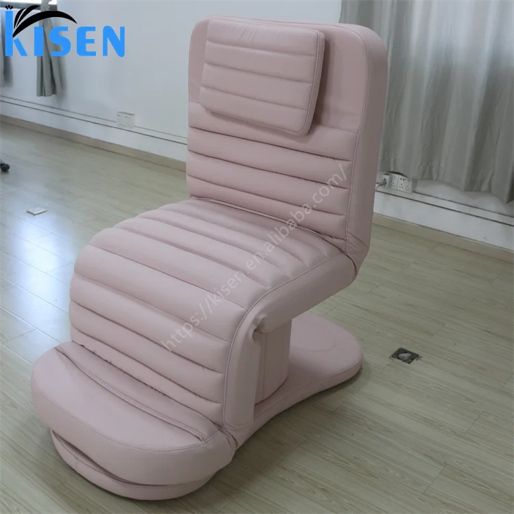 Kisen Pink Lash Bed Luxury Eyelash Bed Beauty Salon Furniture 3 Motors Electric Beauty Chair Facial Massage Table Bed For Sale