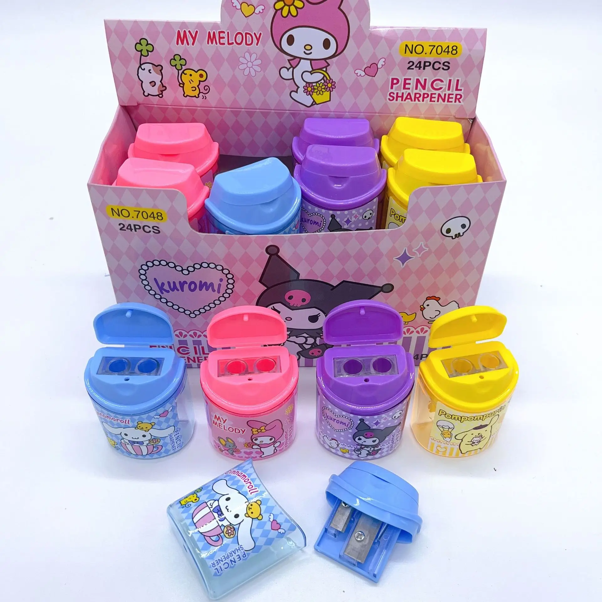 DHF223 New Sanrio Kuromi Cinnamoroll pencil sharpener lovely pompompurin student mini pencil sharpener