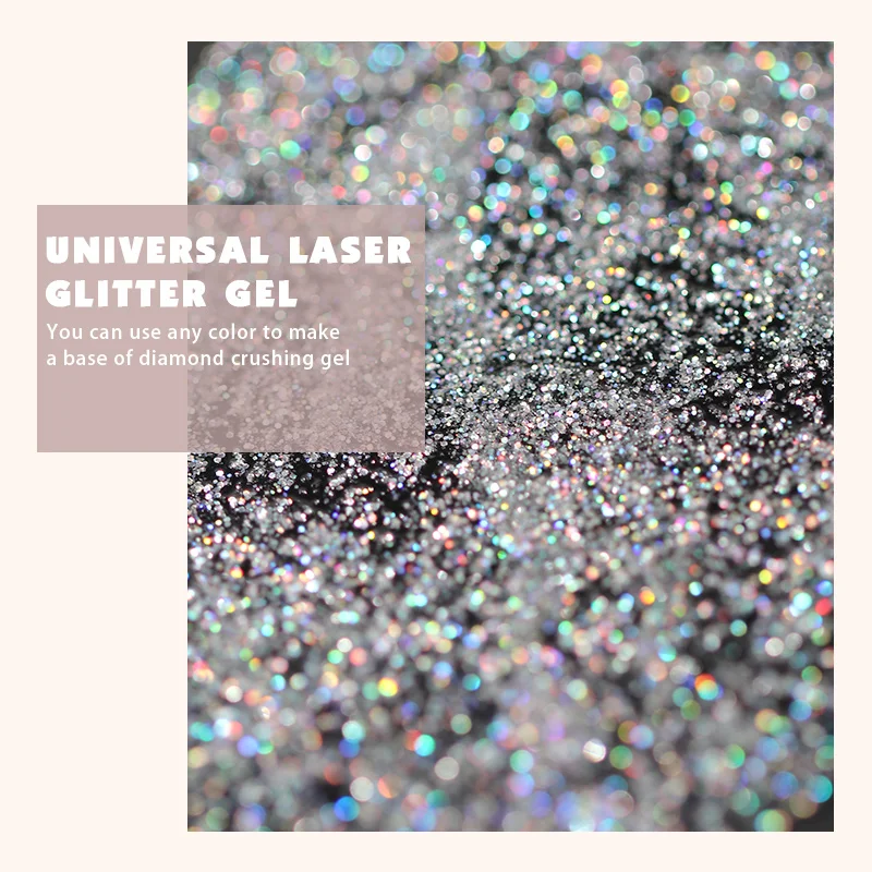 HS New Arrival Laser Effect UV Nail Polish Private Label Holographic Glitter Gel Polish