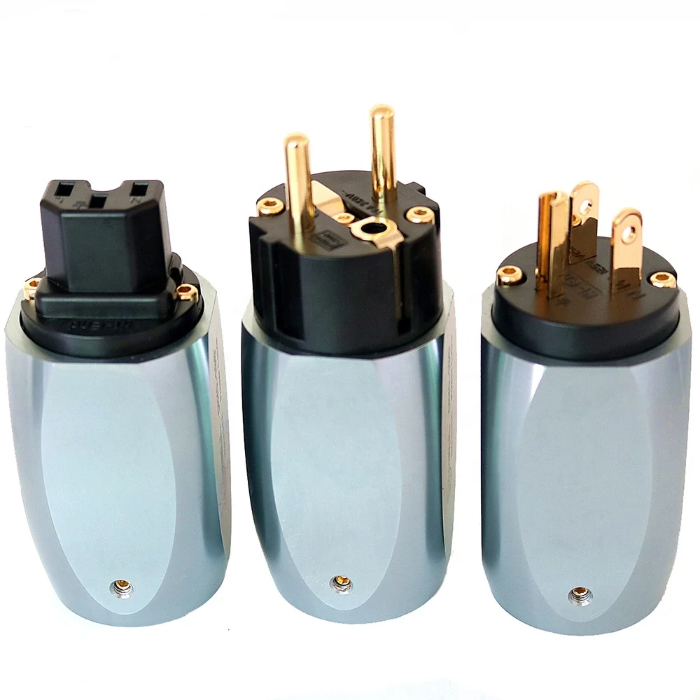 Profession HIFI audio power connector eu schuko plug & socket YIVO XSSH OEM connector gold plated US NEMA power plug adapter IEC