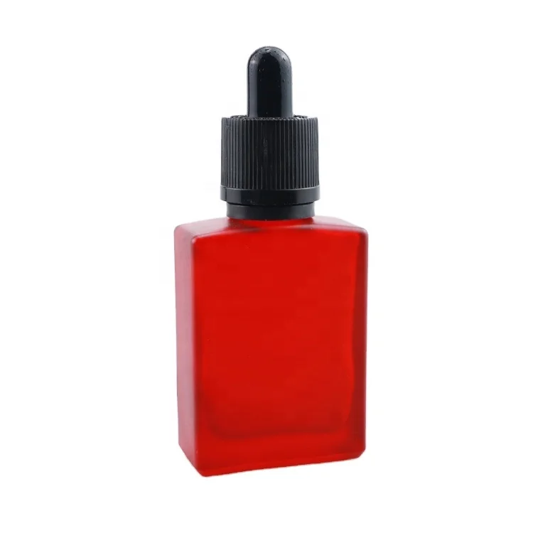 15ml 30ml 50ml 100ml matte black rectangle glass dropper bottles rectangular frosted black glass bottle