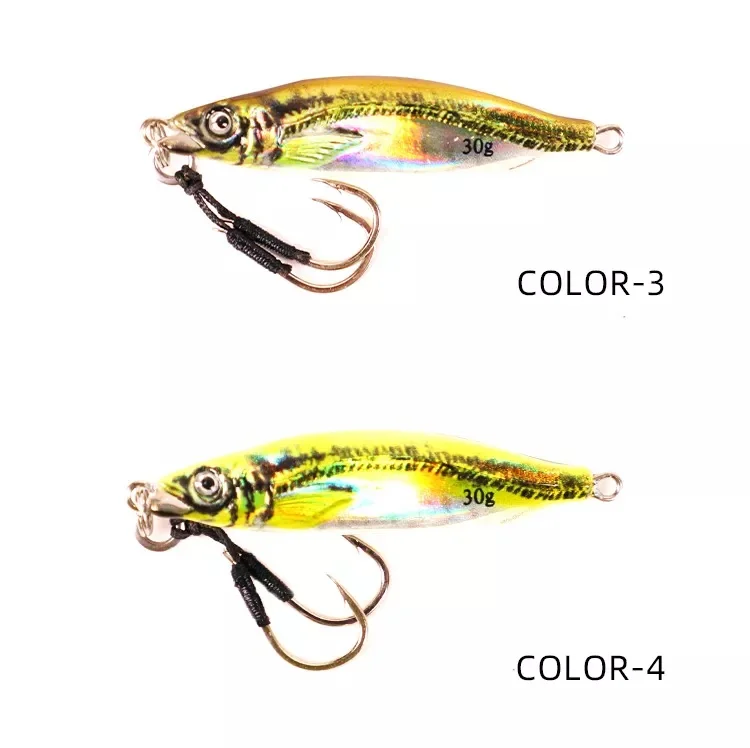 10g 20g 30g 3D Print Luminous Metal Jigging Metal Fishing Jig lure fishing