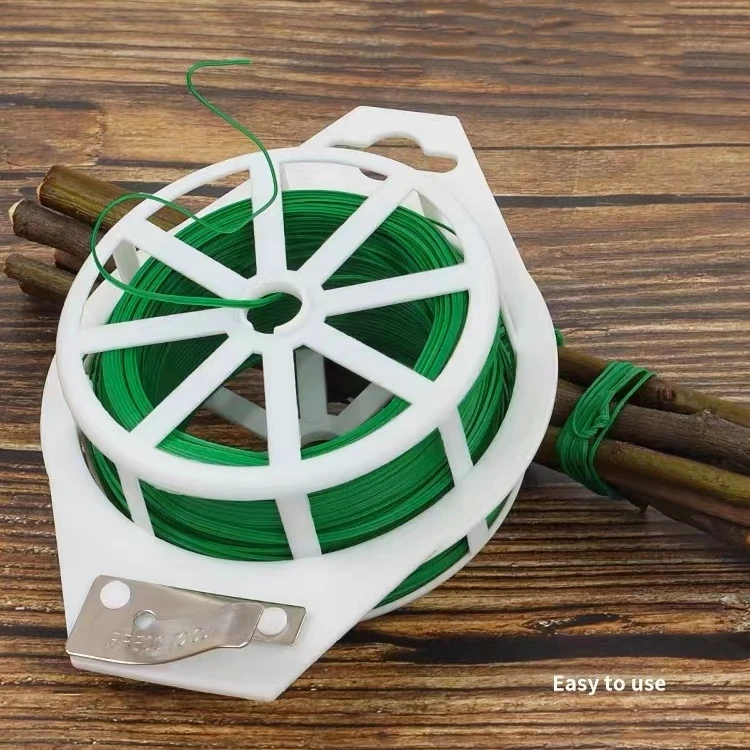 2023 New 50m Garden Wire for Climbing Plants Garden Twist Tie Wire with Cutter Steel Wire Wheel Garden