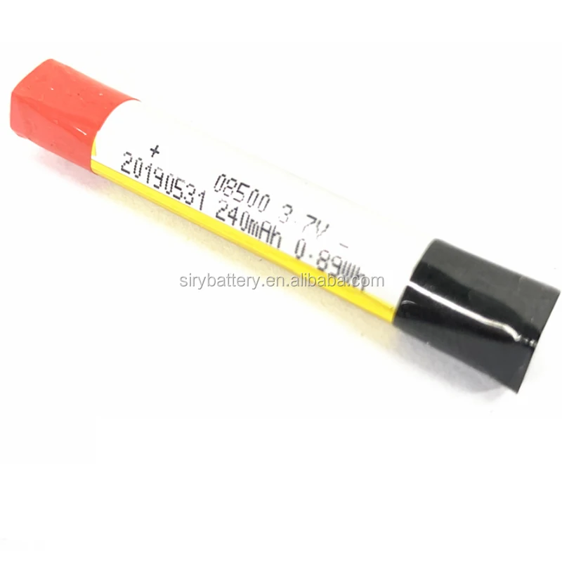 08500  240mAh 3.7V lipo cylinder rechargeable battery 09500 for E-cigarette