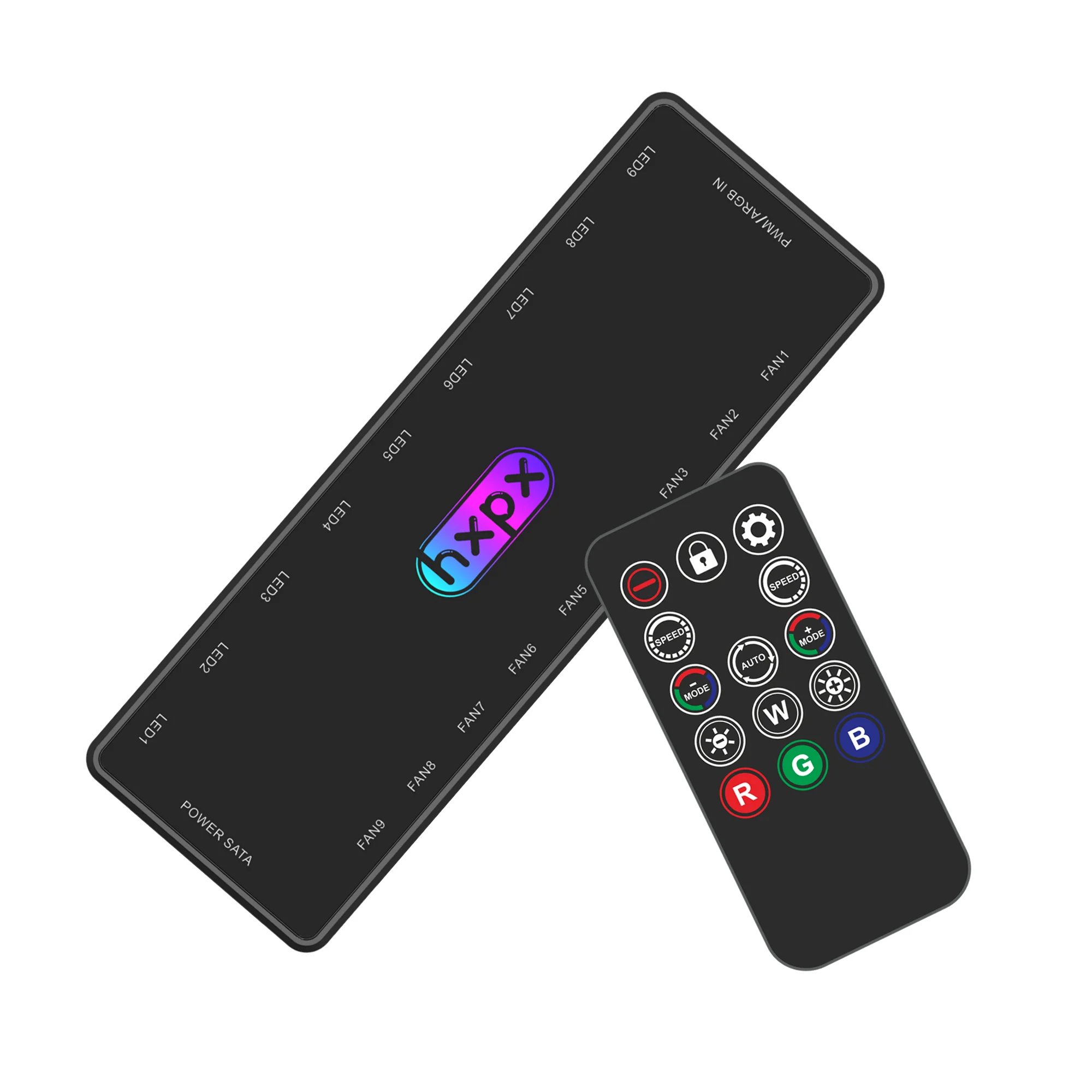 9 Port ARGB fans RF Remote Controller 5V 3PIN+4PIN PWM Double row Power LED fan Sync Splitter for Desktop PC Case fan Extension