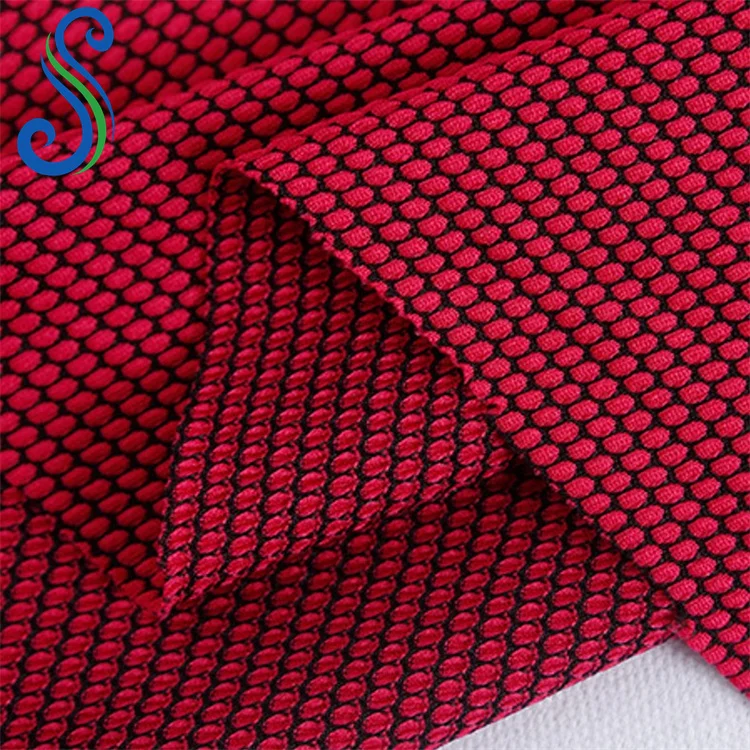Factory Football Pattern Honeycomb Polyester Spandex Fabric for Shoes Bags