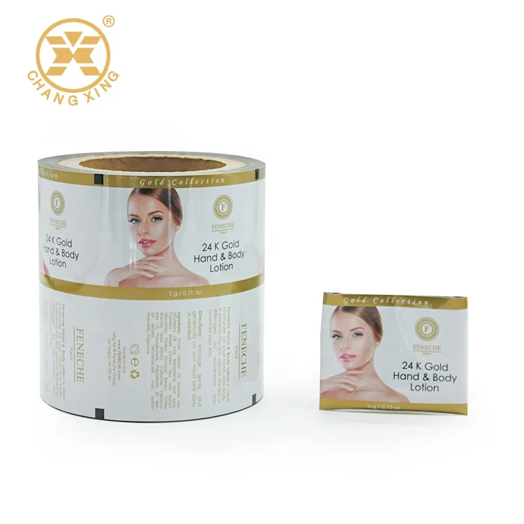 Custom Flexible Plastic Sachet Film Roll Powder Liquid Foundation Loose Shimmering Brow Powder Roll Film Packaging Packing Bag