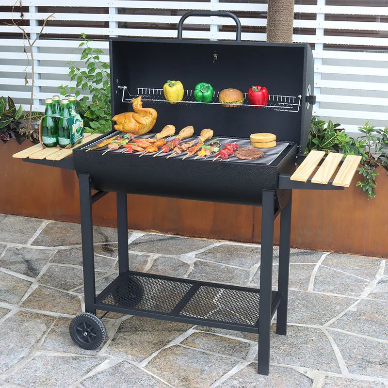 Double Side Table Plate Large Charcoal Smoke Oven Household Barbecue Oven Outdoor Thickened Camping Charcoal Oven Cookout