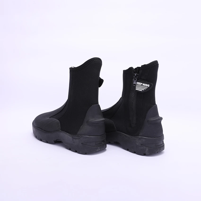 Wholesale Non-Slip Waterproof Warm Black Diving Boots Unisex 4mm Neoprene With Zipper Surf Diving Boots