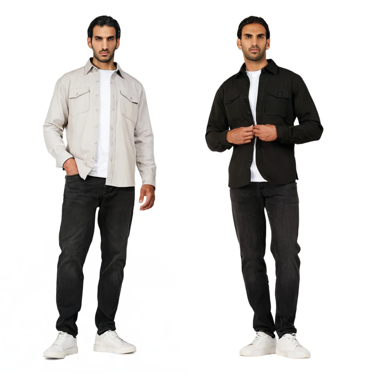 Gingtto ICO Vintage The Dante Overshirt Casual Stylish Shirt Long Sleeve Shirts Men