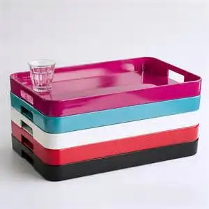 
high quality printing melamine serving tray with handle 