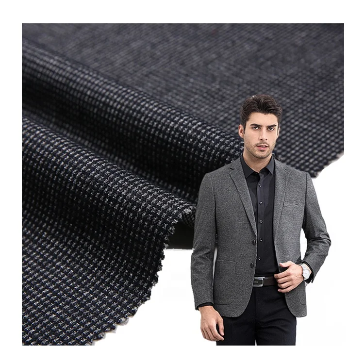 Europe 300GSM woven double faced polyester rayon good look jacquard tr suit material fabrics for men suit