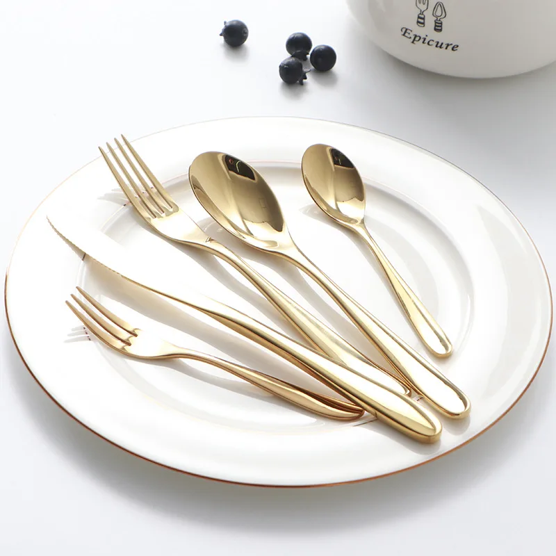 
Hot Sales Wedding Gift Gold Plated Flatware Stainless Steel Cutlery Sets Including Knife Spoon Fork Set Luxury 