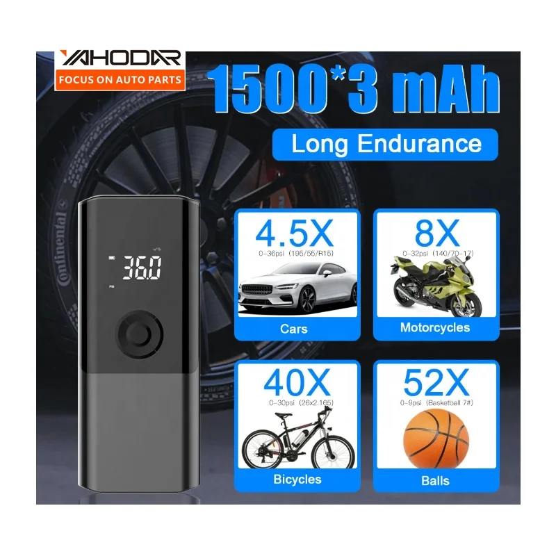 Portable Mini Wireless Air Inflator Compressor For Cars Motorcycles 150 PSI Handle Air Pump