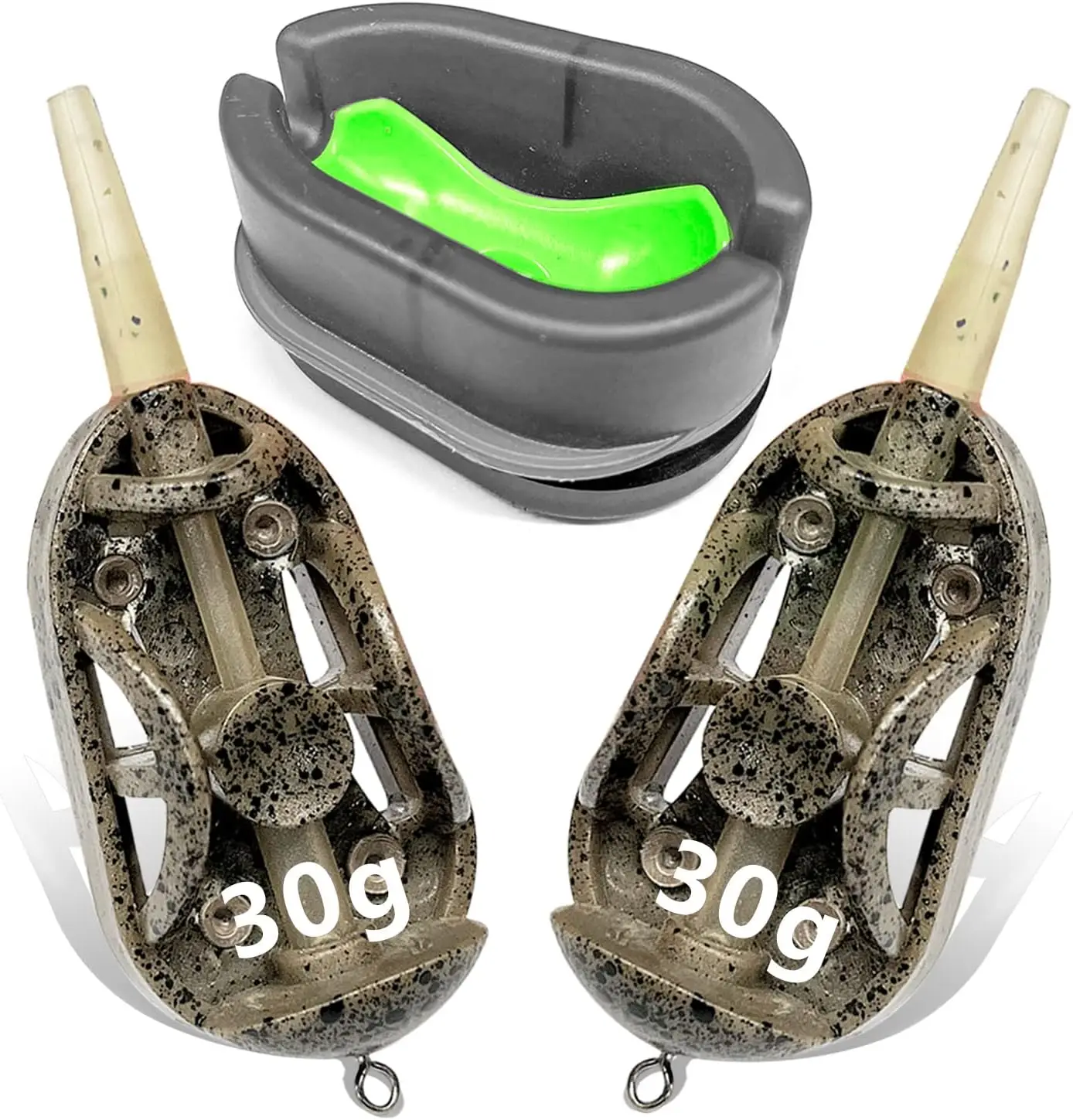 New Arrival Cross-border European Lead Sinker Flat Plumb Pendants Counterweights Method Fishing Feeder Cage