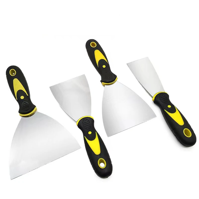 4 inch Factory Manufacture Rubber&Plastic handle Scrapper Putty Knife with stainless steel blade
