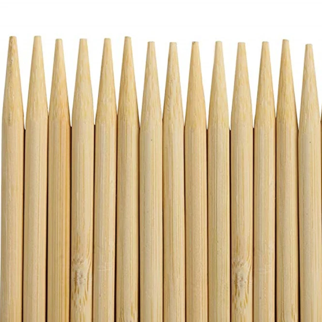 Round Cheap Bamboo Sticks Wholesale Palito Churrasco Suppliers Bambu Skewers 30cm Bois De Brochette Bamboo Skewer