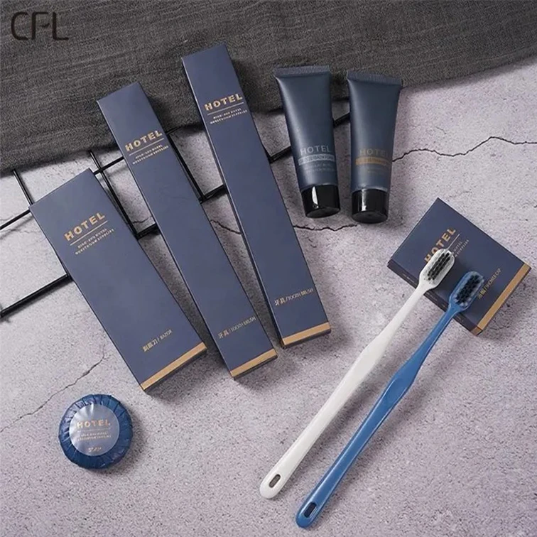 Custom Eco Friendly Biodegradable Hotel Bathroom Toiletries Amenities Set Disposable Luxury Hotel Travel Supplies Kit