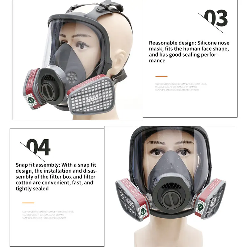 Factory gas mask KEM6200 full face  large field of view protective mask  respirator accessories full face mask