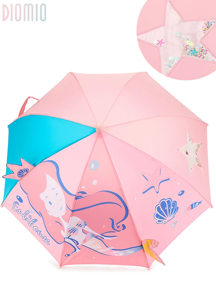 
Diomio Mermaid 3D Personalized Cute Cartoon Umbrella Children Creative Kids Animal Folding Umbrella 