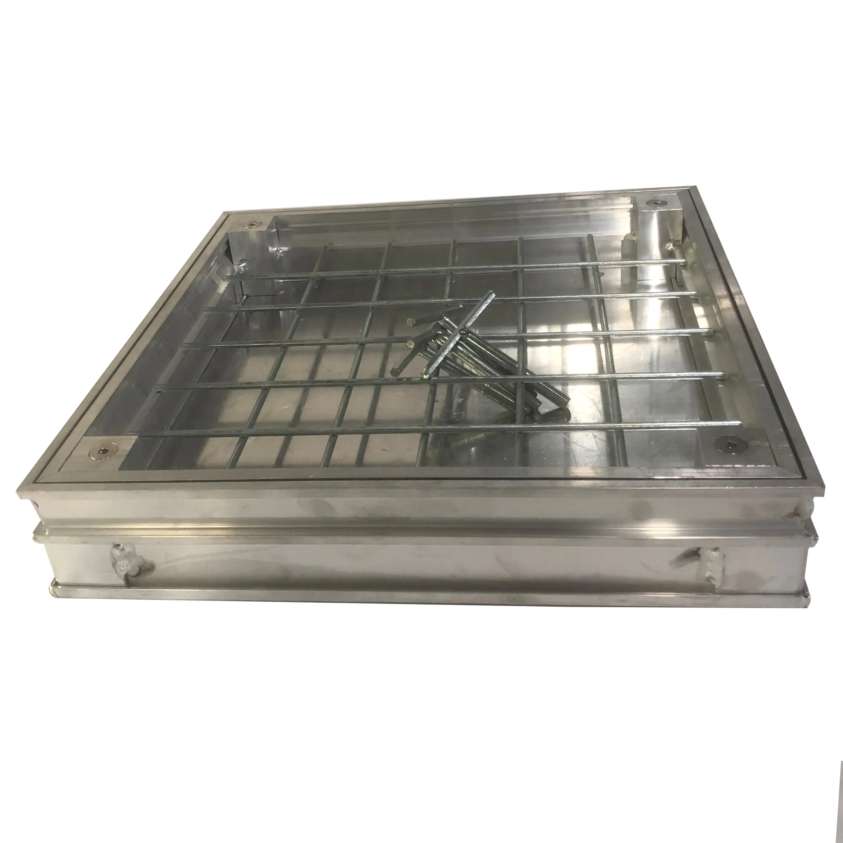 Stainless steel manhole cover with triple  seal EPDM rubber seal anti gas odour and waterproof with lifting key