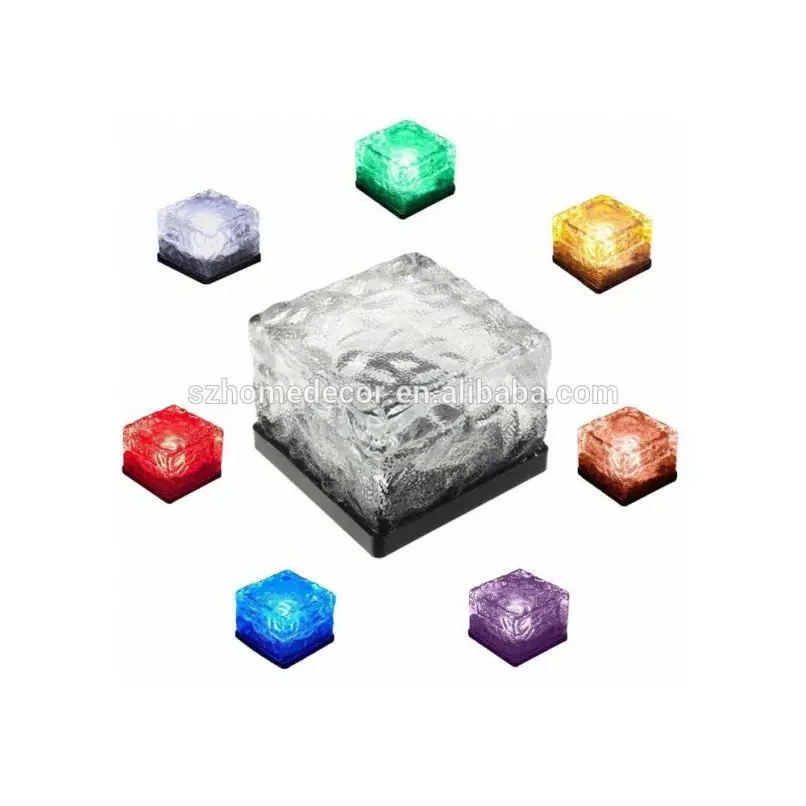 
Ice Rocks Run glass cubes LED Solar Energy Color Changing Decoration Lights For Path and Garden(Multi-color) 