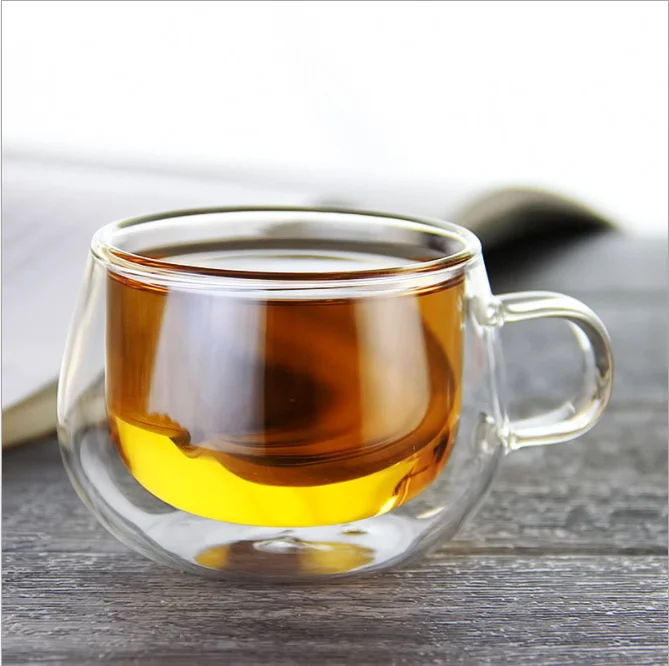 New glass filter flower tea cup with lid and handle