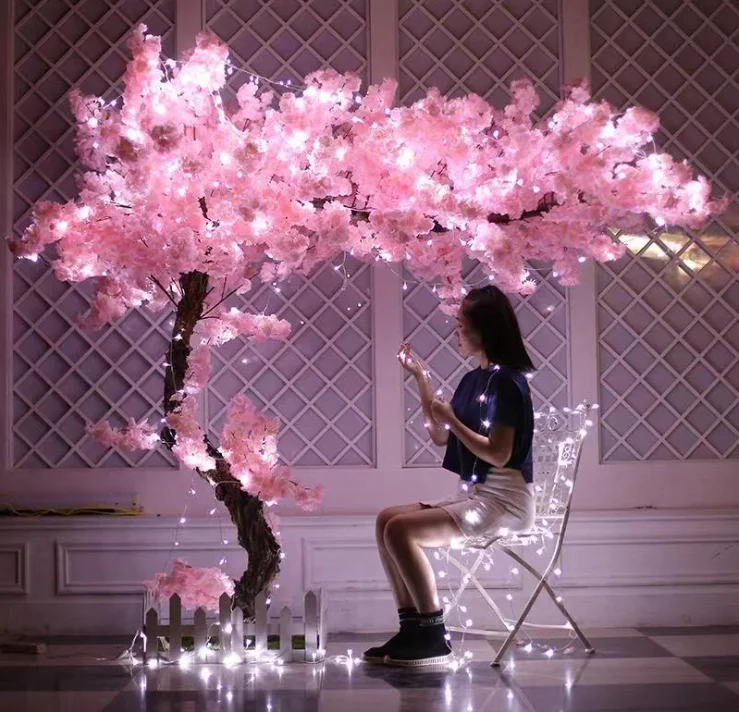 Wholesales artificial tree cherry flower blossom tree faux cherry blossom tree for wedding table centerpieces