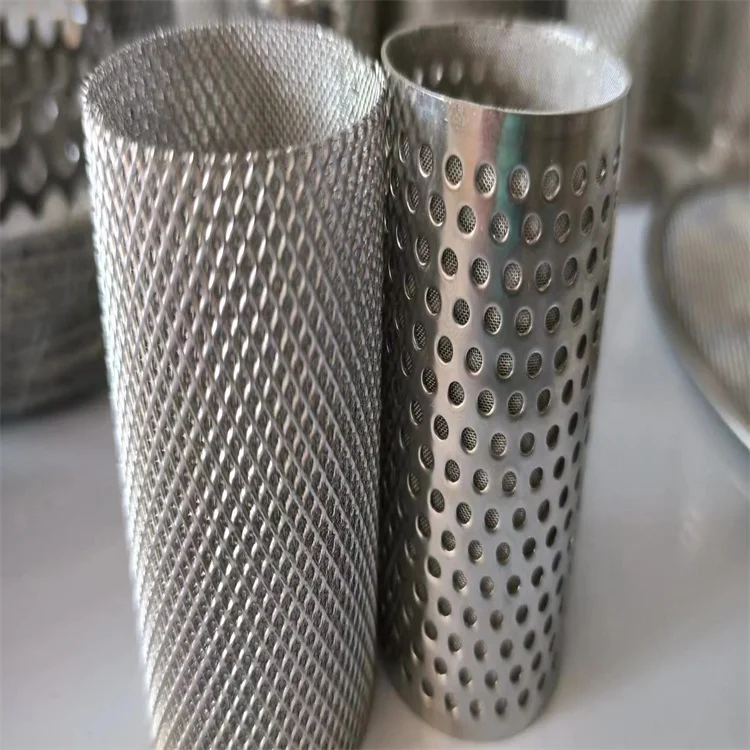 SS 304 Stainless Steel Round Perforated Metal Mesh Filter Element Tube