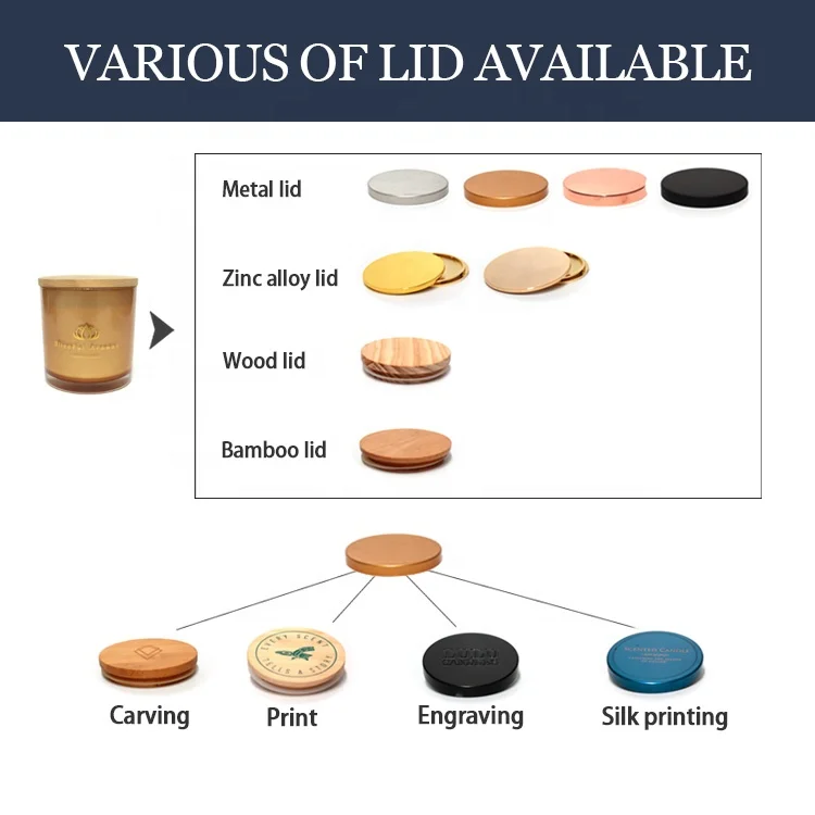 FENGJUN Роскошная матовая черная и стеклянная банка для свечей с деревянной крышкой индивидуальным логотипом спрей наклейки