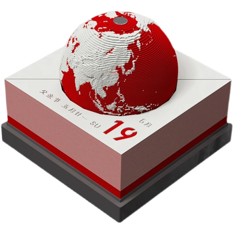 2024 Earth Calendar 3D Creative Design Earth Calendar Note Memo Pad Months Scheduler 3D Sculpture
