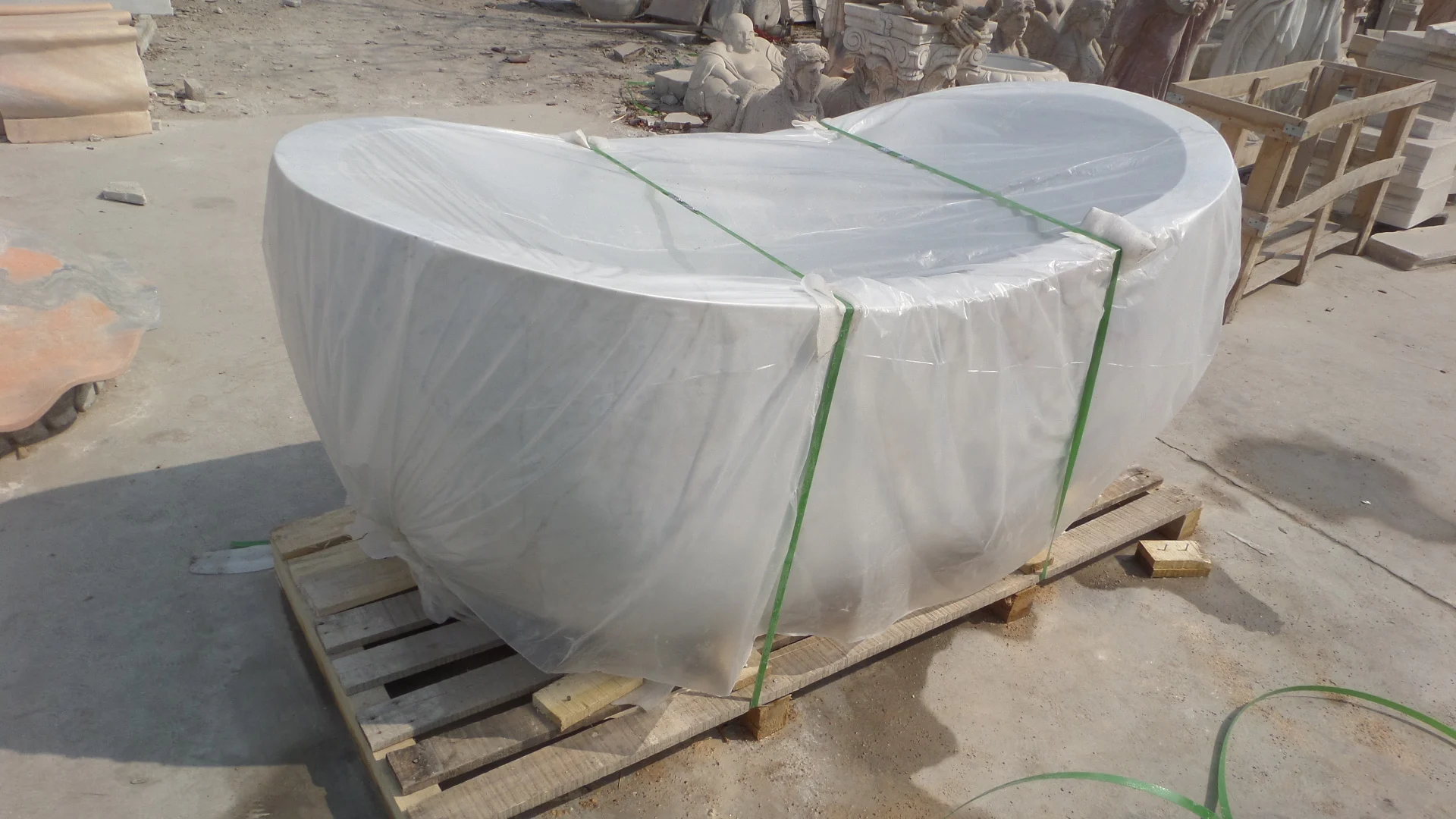 Wholesale Hand Carved Boulder Big Brown Natural Stone Bathtub for Sale