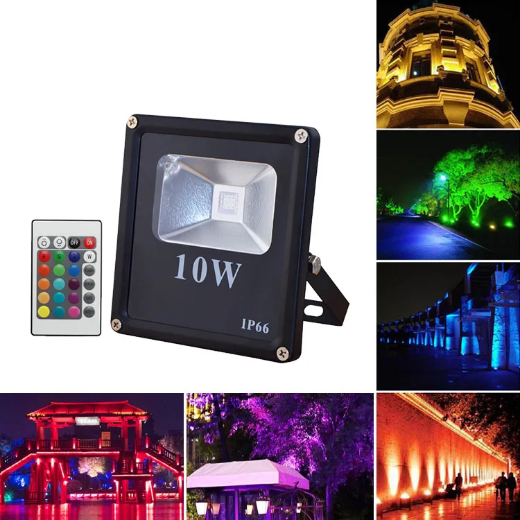 Remote Control Multicolor 10W 20W 30W 50W 100W Rgb IP65 Waterproof Outdoor RGB Led Flood Light