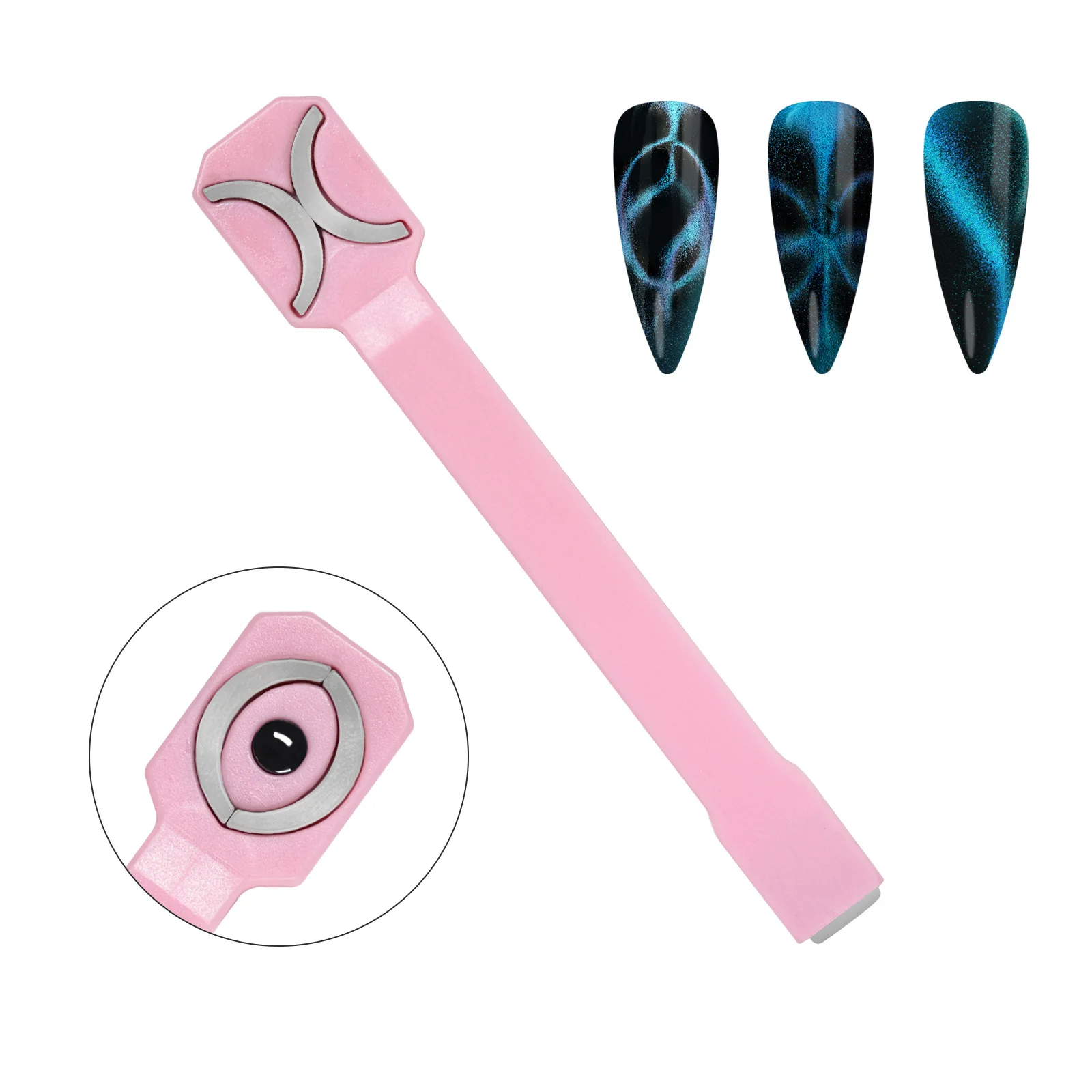 Best selling 3 in 1 multi-function nail magnet tool cat eye press on nails glue 3D dual head strong cat eye accessories for nail