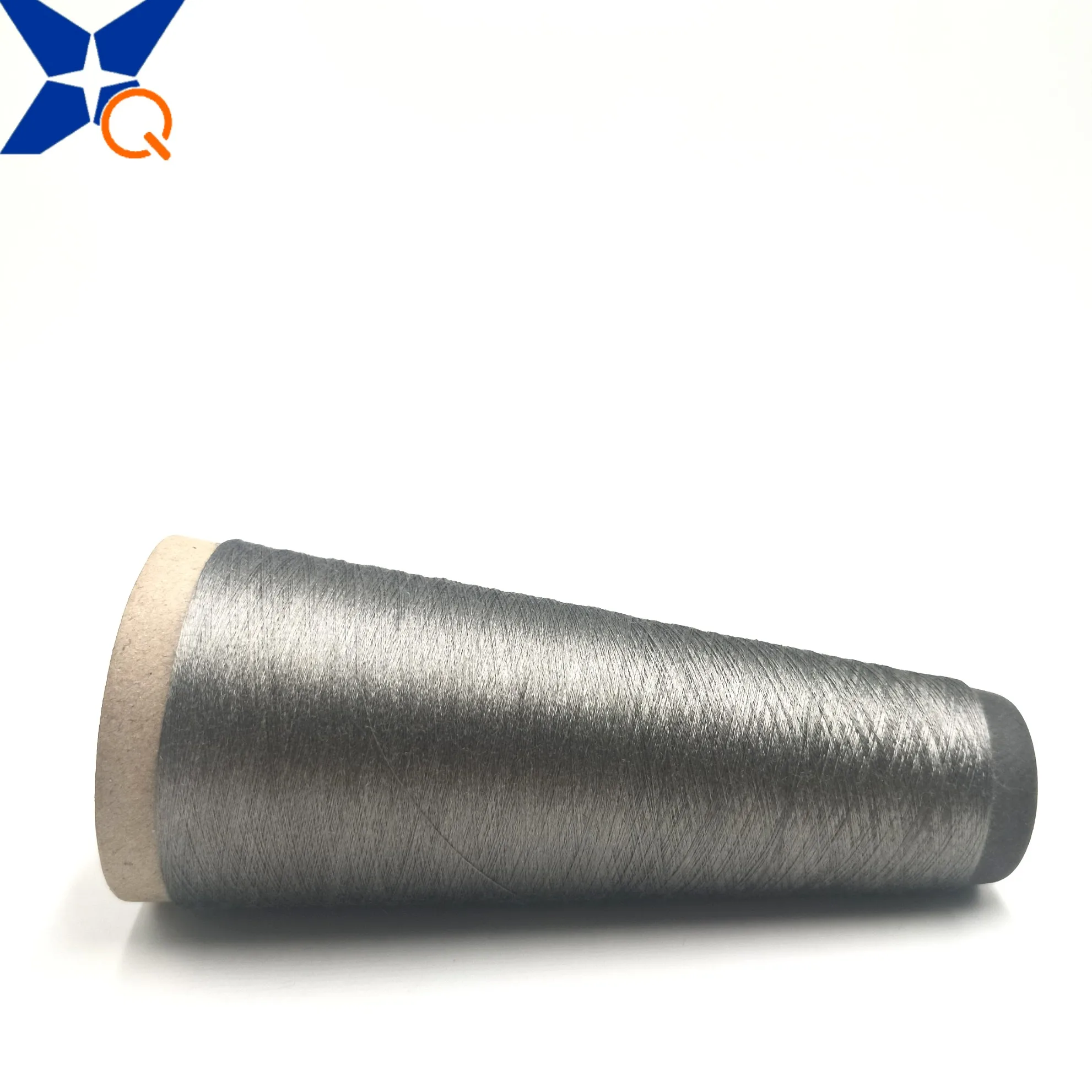 Conductive Grey ultrafine Nm11/2plies 100% stainless steel staple fiber ring spun yarn  glass mould car metal fiber casing