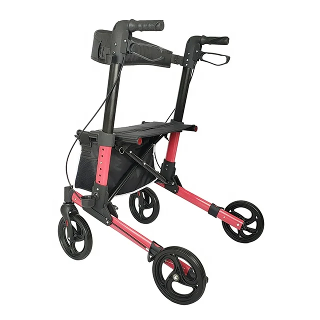 Foldable Aluminum Rehabilitation Therapy Supplies Rollator Walker For The Disabled