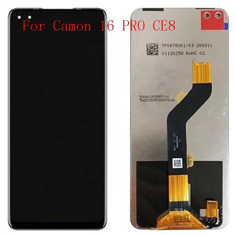 100% Tested Black 6.8 inch Full LCD Display Touch Screen Digitizer Assembly Panel Replacement For Tecno Camon 16 CE7 CE7j CE9h