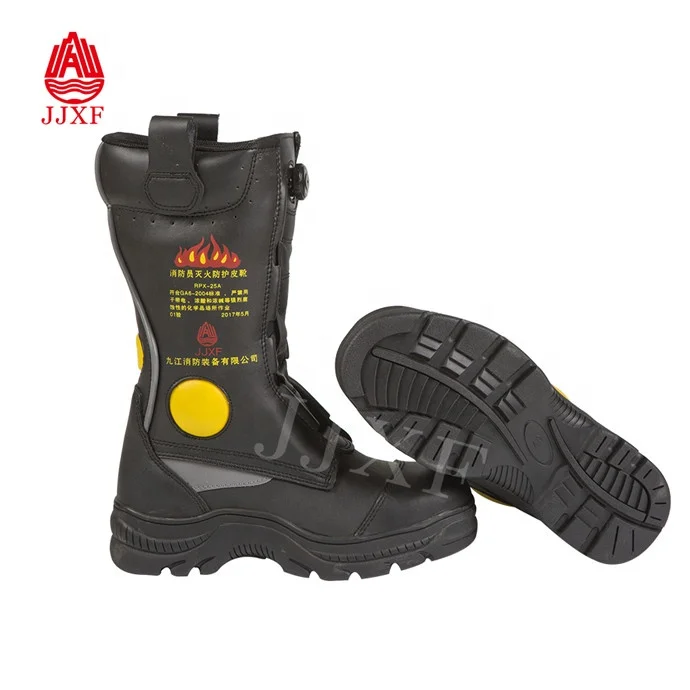 Factory supply leather fire safety shoes steel toe fire retardant leather boots
