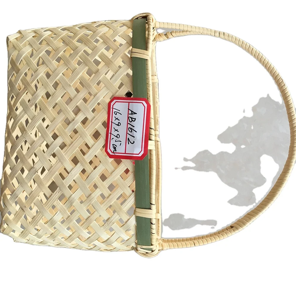 Hot sale bamboo hamper gift basket with handles