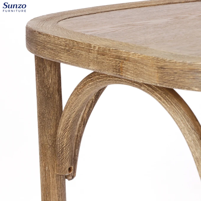 Wooden X back chair rental wedding Cross back chair Cheap stackable curved wooden chair