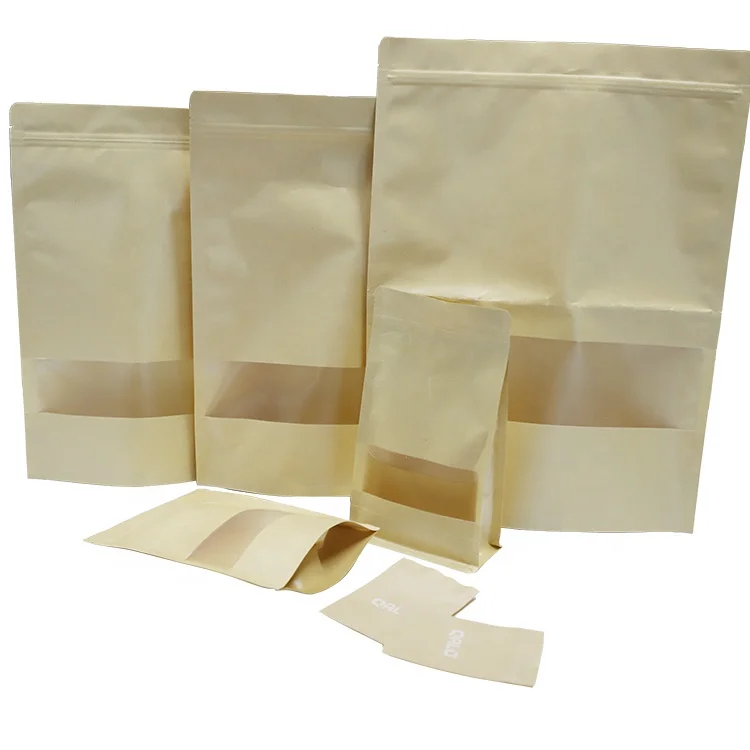 
China Eco Friendly Kraft Food Packing Pouch Snack Cookie Bags 