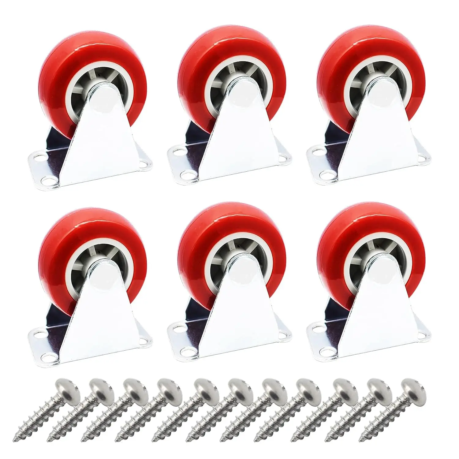 Free Sample 2 Inch Fixed casters Rigid No Swivel Plate Caster Wheels for Furnitures