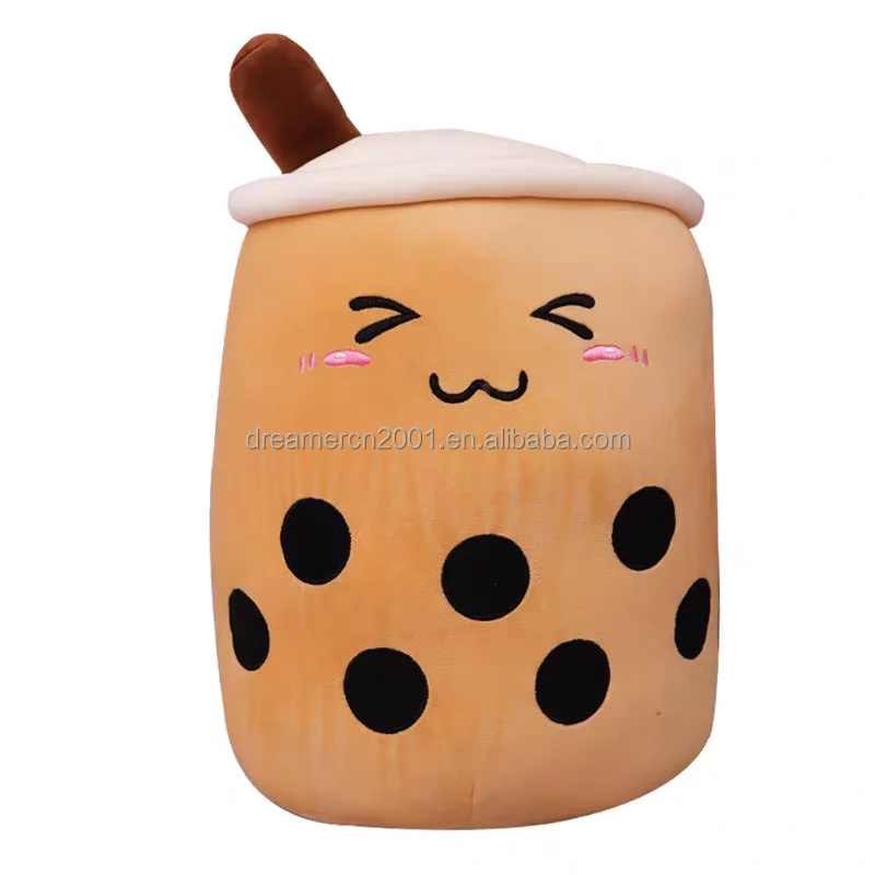 Customized stuffed animals bedtime toys Boba Plushie Kawaii milk tea Soft Fruit Drink pillow Bubble Tea plush