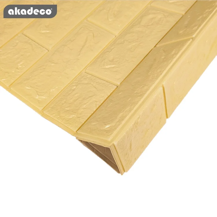 Yellow color 5mm brick 3d design wallpaper for home walls