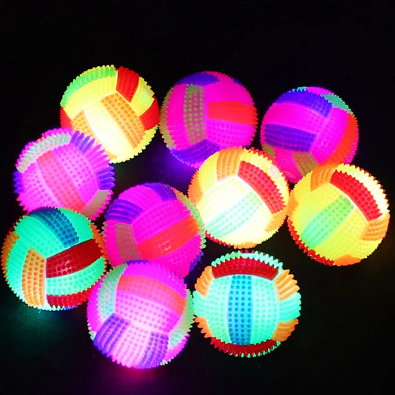 New Luminous Volleyball Elastic Ball Massage Ball Luminous Football Flashes Bouncy Expandable Ball For Kids